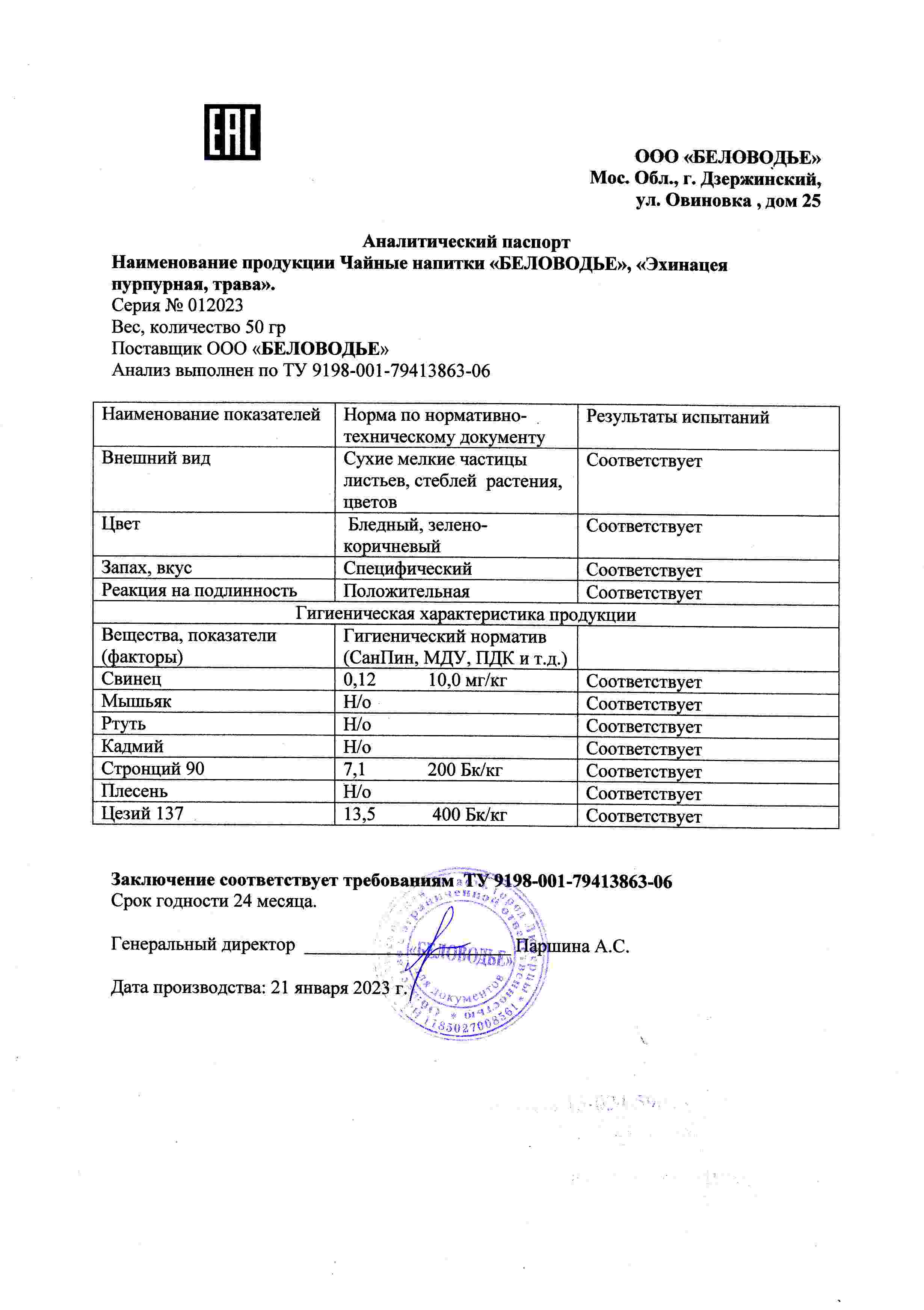 Паспорт №012023